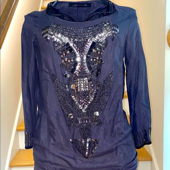 ✨ 🆕 ✨ Stunning Zara Charcoal Gray Tunic Mini Dress ✨ - Picture 1 of 15